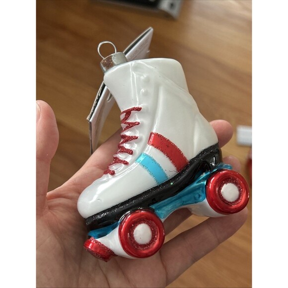 Glass Roller-skate Christmas Tree Ornament White - Wondershop - Picture 2 of 2